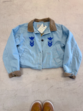 LL Bean Barn Jacket — Blue Sky with Blue Bloom